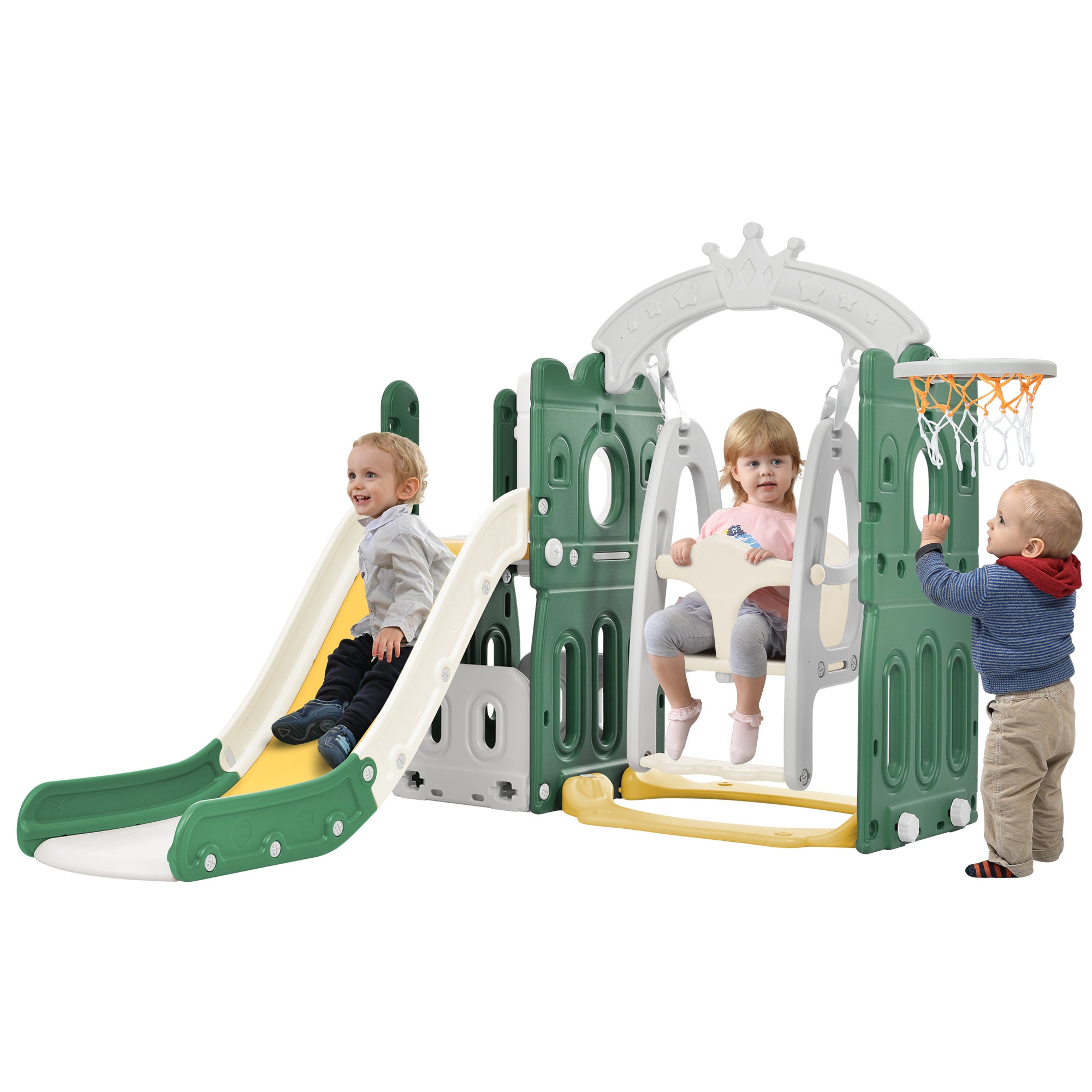 5-in-1 Toddler Playset with Hoop (Green)