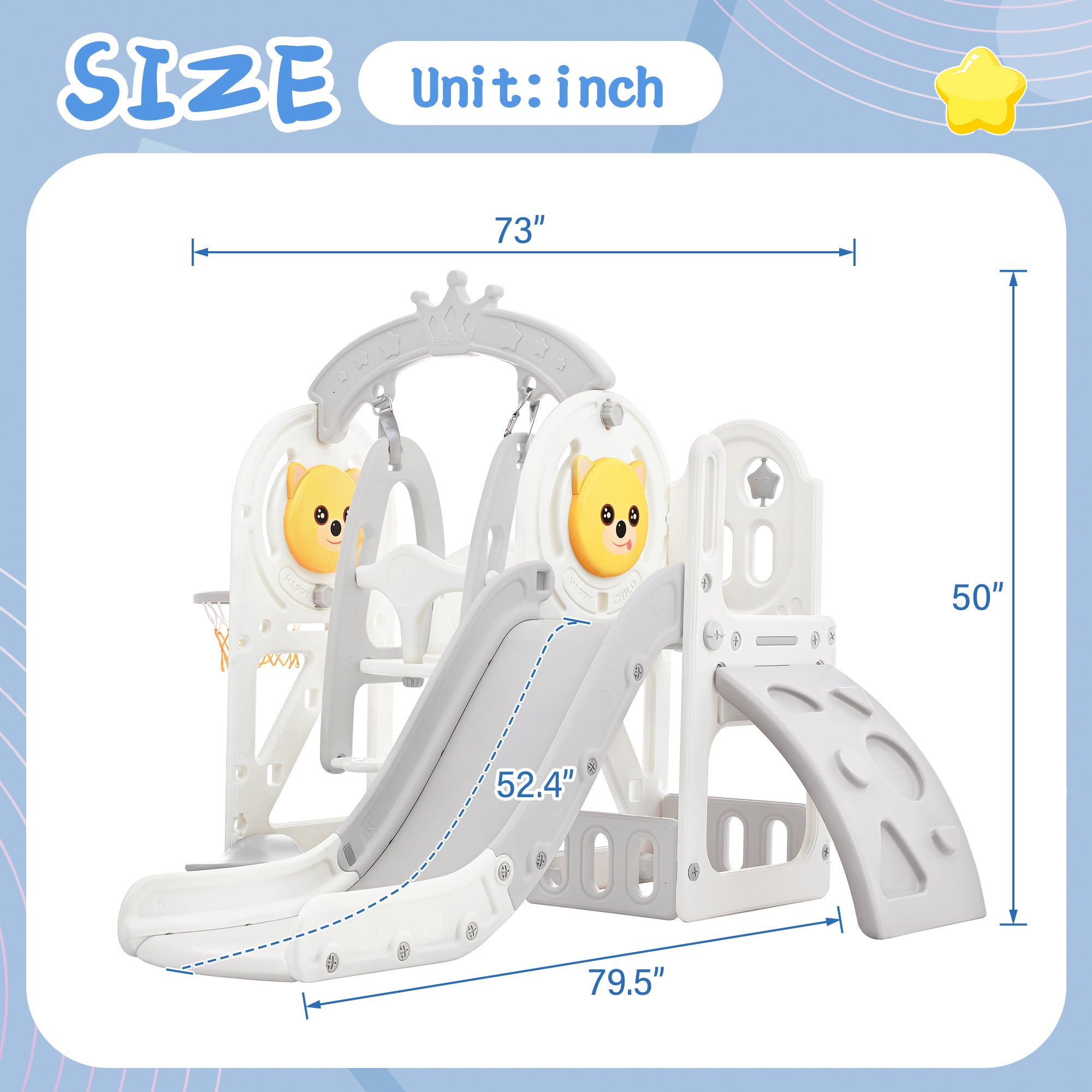 5-in-1 Toddler Playground: Slide, Swing