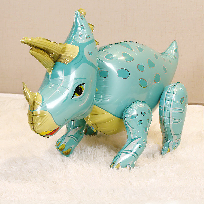 Blue Walking Dinosaur Foil Balloon