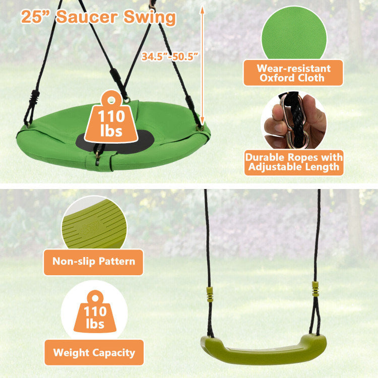 7-in-1 Stable A-shaped Swing Set