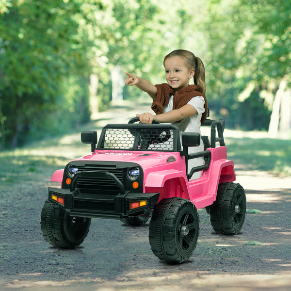 Dual Drive 12V 4.5A.h with 2.4G Remote Control Jeep Pink