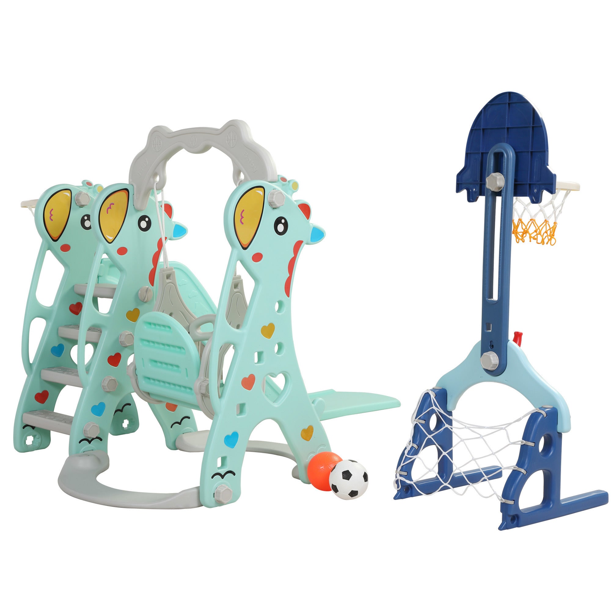Extra-Long Slide and Swing Playset