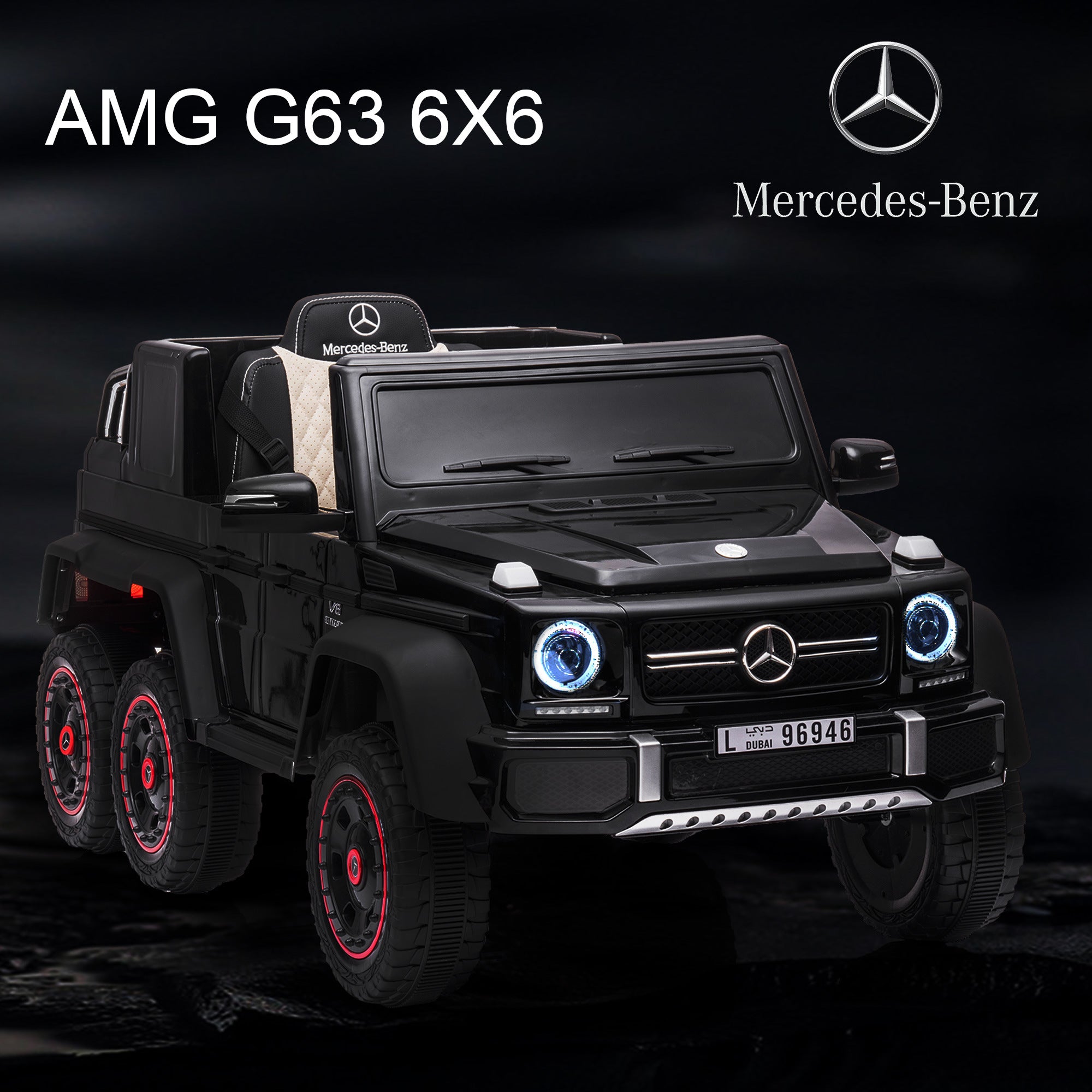 Mercedes-Benz 6-Wheel Electric Kids Ride-On Car with Remote Control (black)