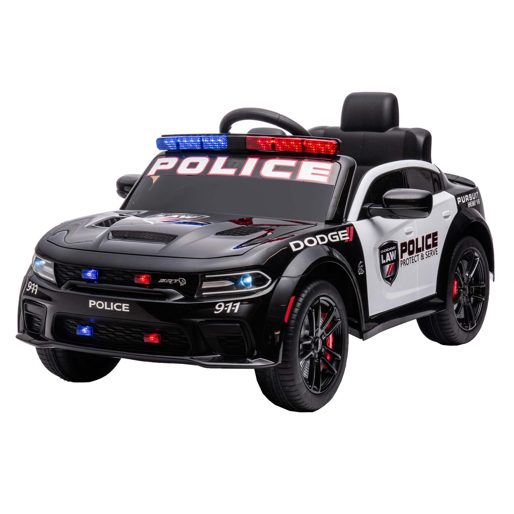 Dodge Charger 12V Kids Ride-On Police Car with Remote Control