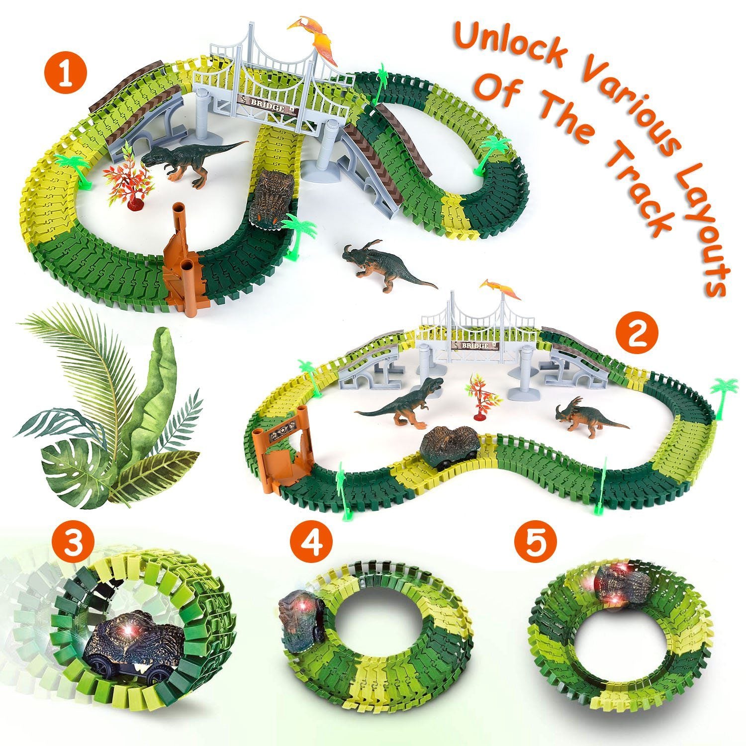 175-Piece Dinosaur Race Track