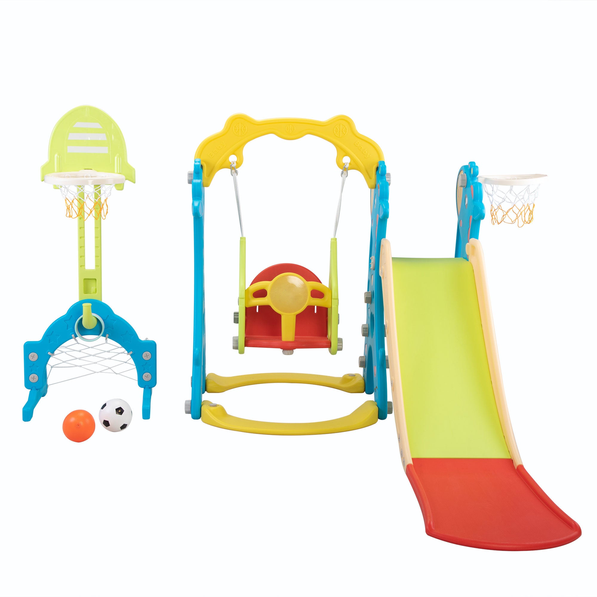 Extra-Long Slide and Swing Playset