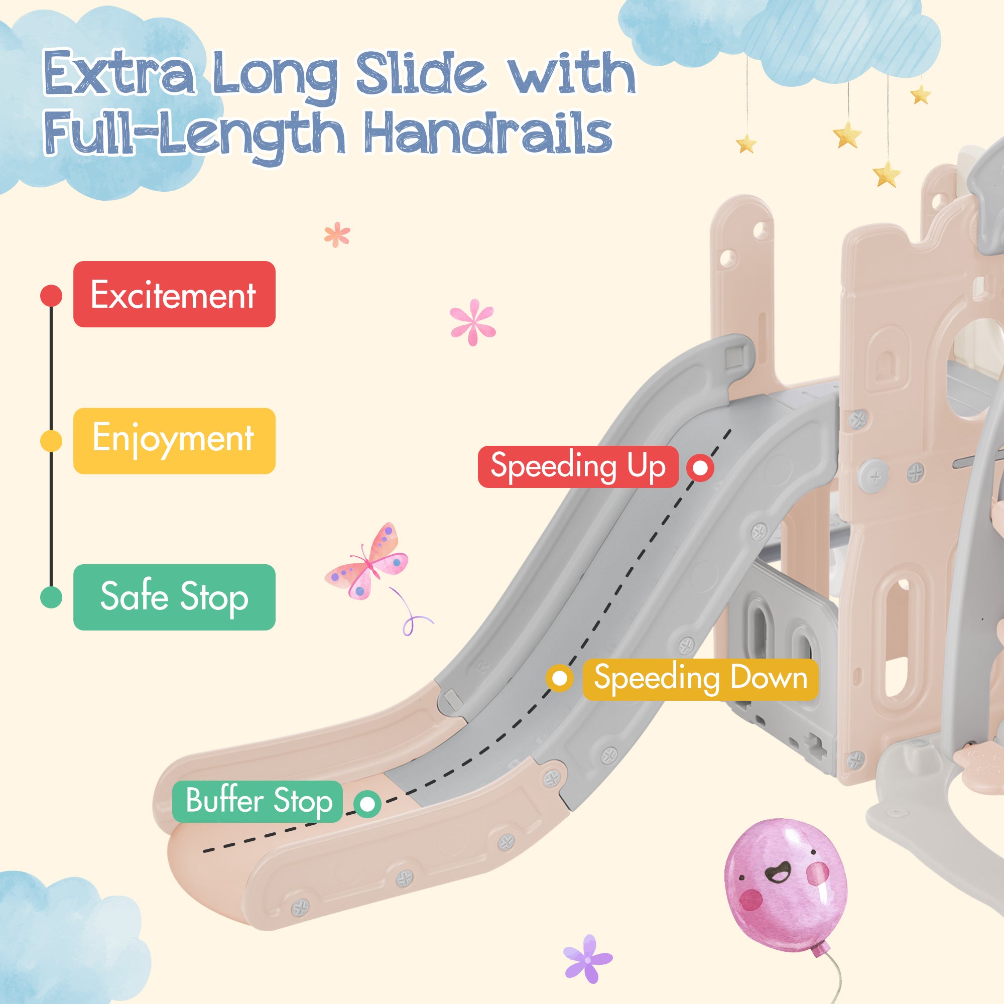 5-in-1 Toddler Slide and Swing Set