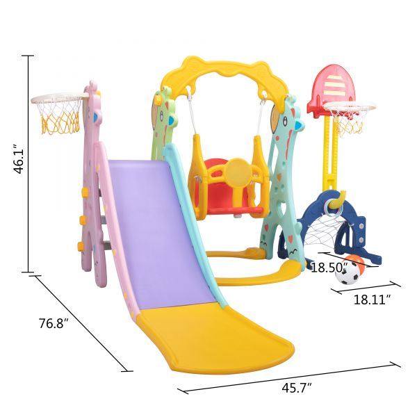 Extra-Long Slide and Swing Playset