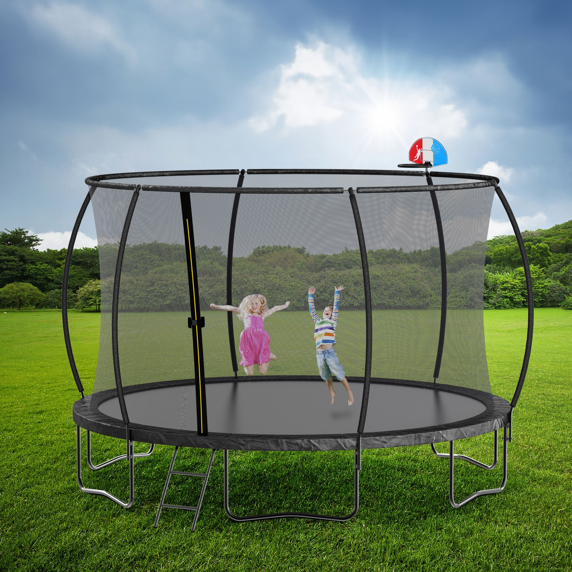 14FT Trampoline with Backboard