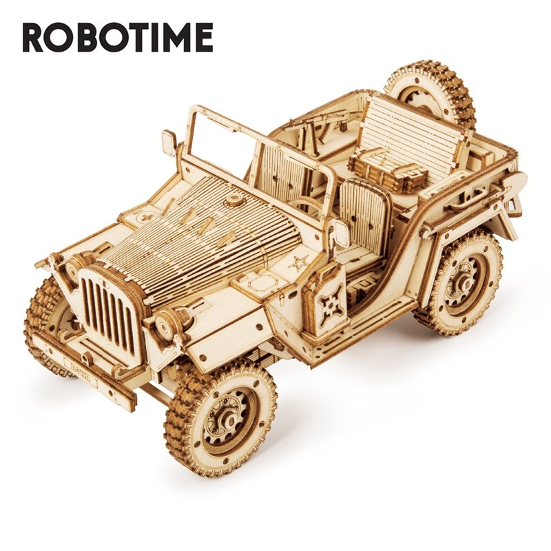 ROKR Army Jeep Wooden Model