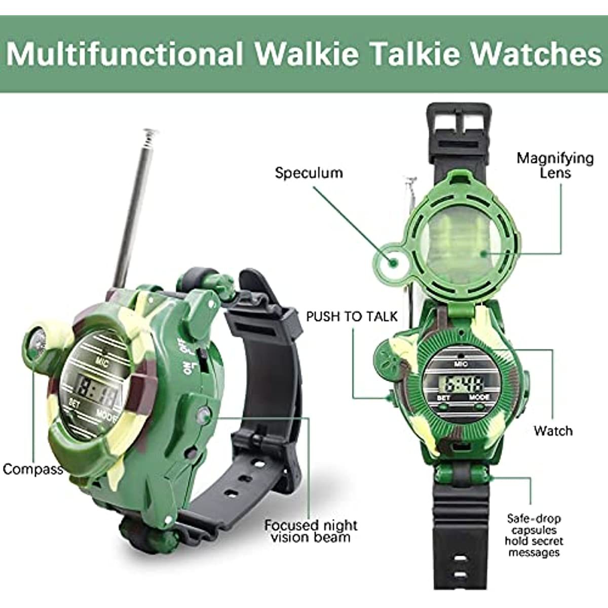 7-in-1 Spy Watch Walkie Talkies