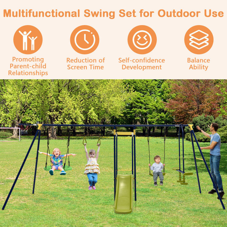 7-in-1 Stable A-shaped Swing Set