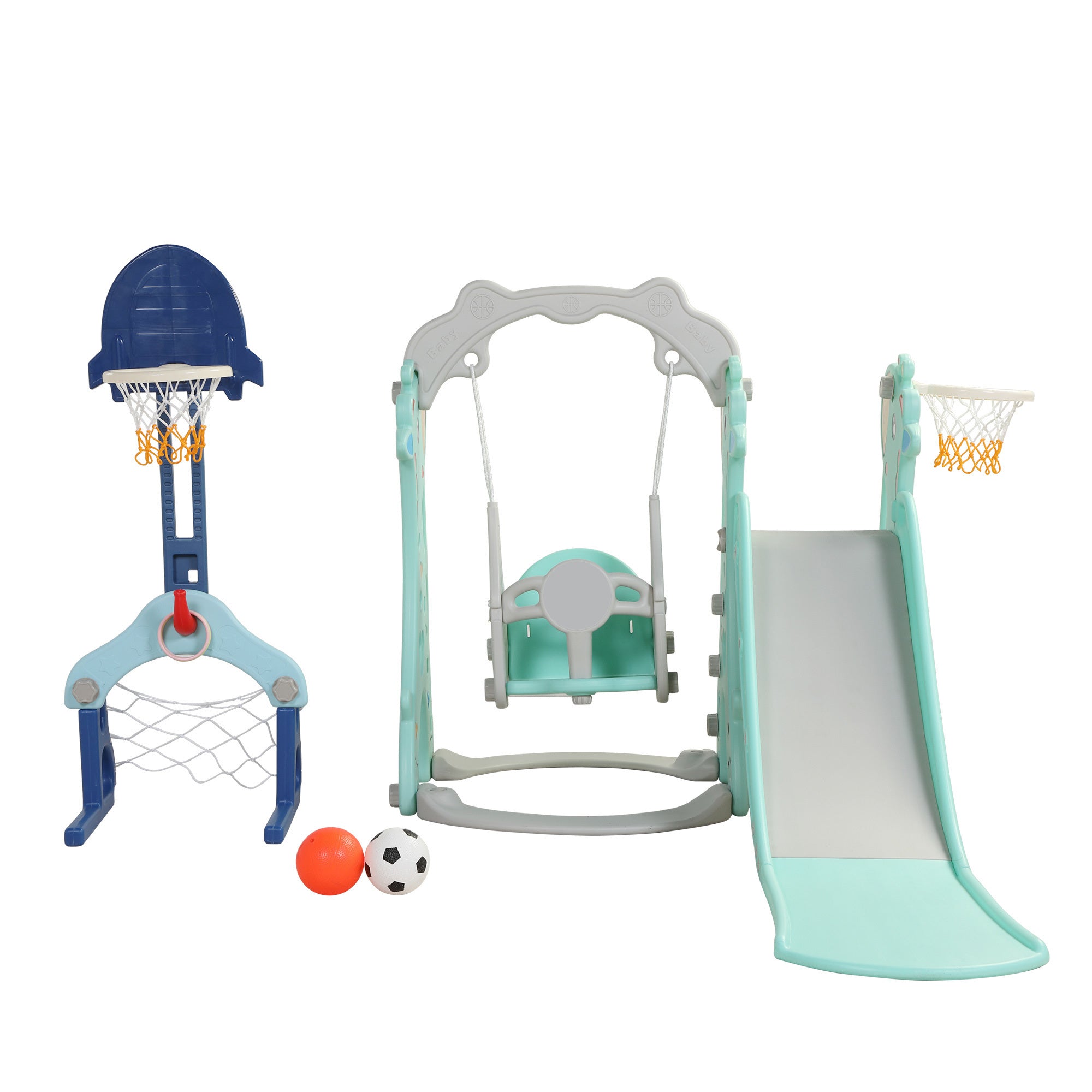 Extra-Long Slide and Swing Playset