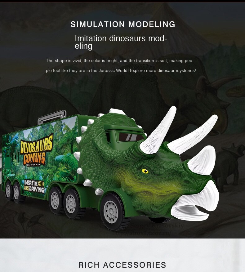 Dinosaur Toy Car with Lights