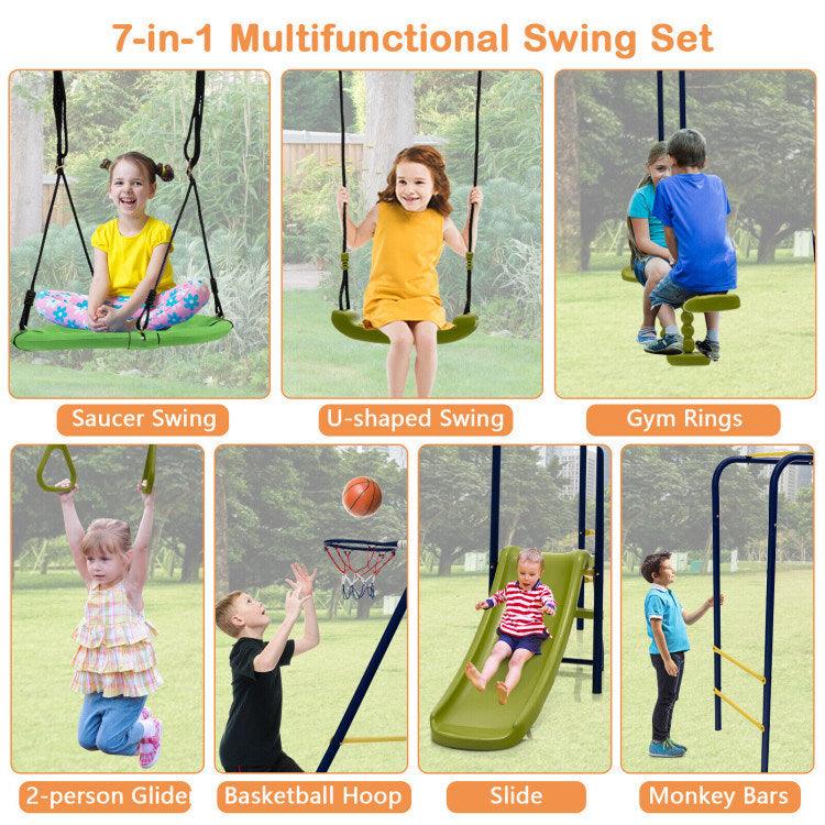 7-in-1 Stable A-shaped Swing Set