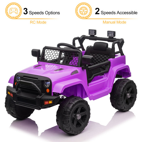 LEADZM Dual Drive 12V 4.5A.h with 2.4G Remote Control Jeep Purple