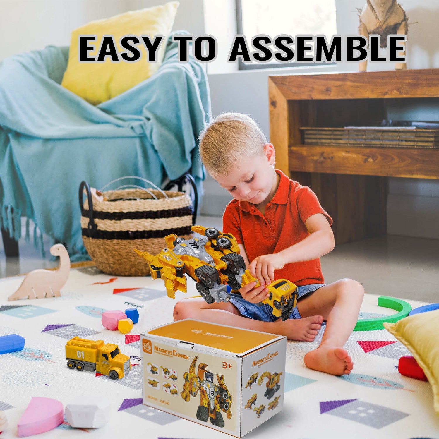 5-in-1 Dinosaur Transforming Robot Toy Set