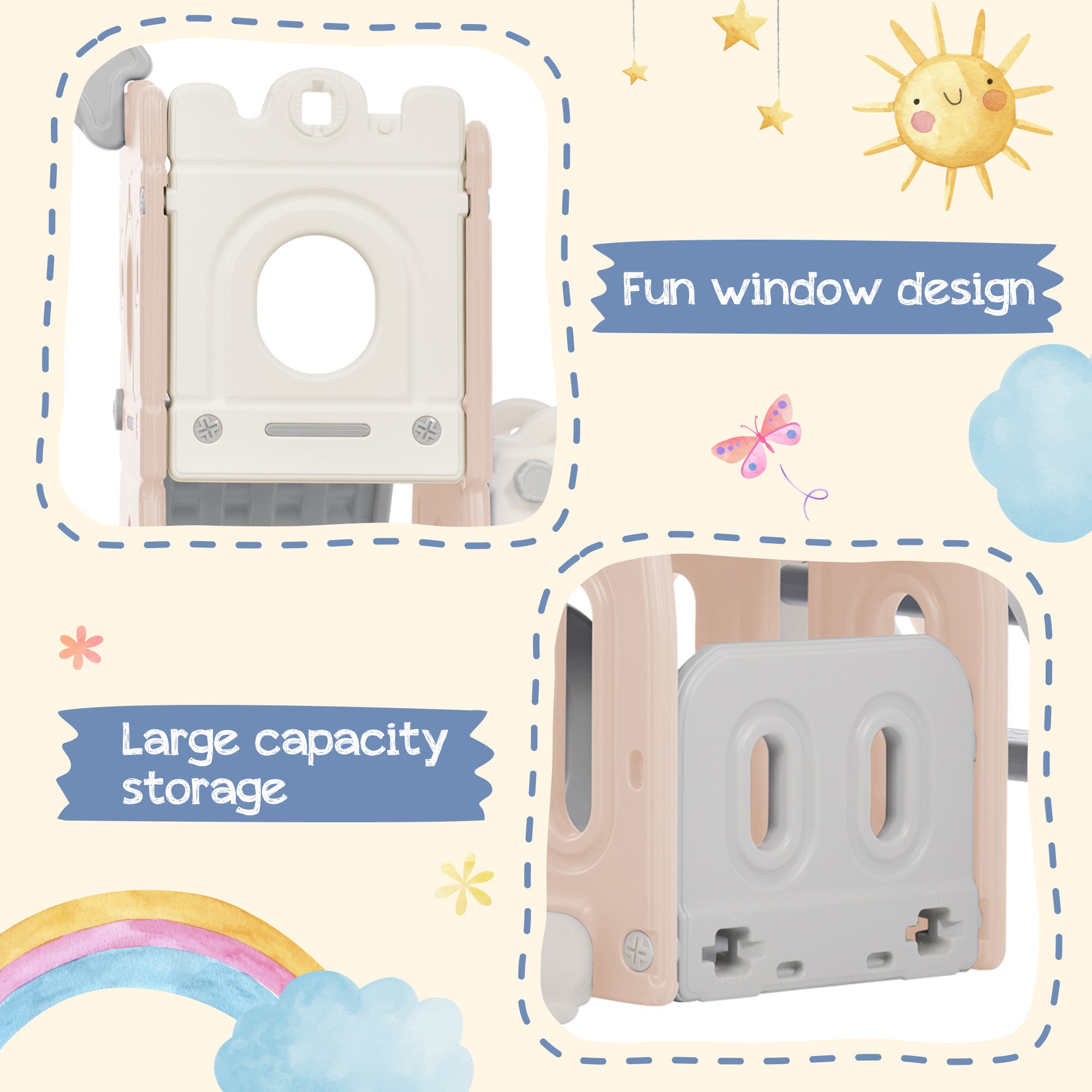 5-in-1 Toddler Slide and Swing Set