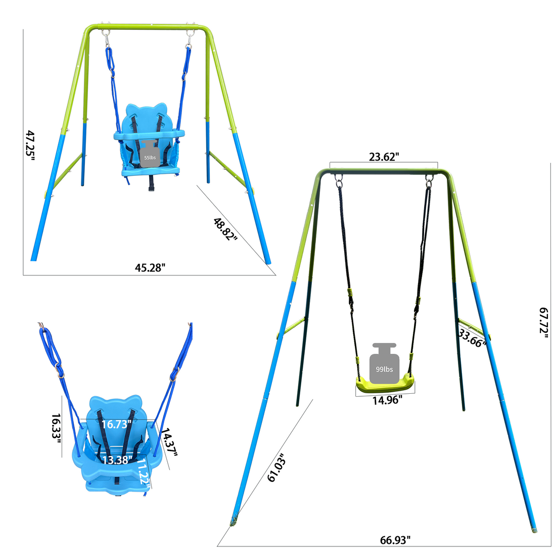 2-in-1 Baby Swing Set