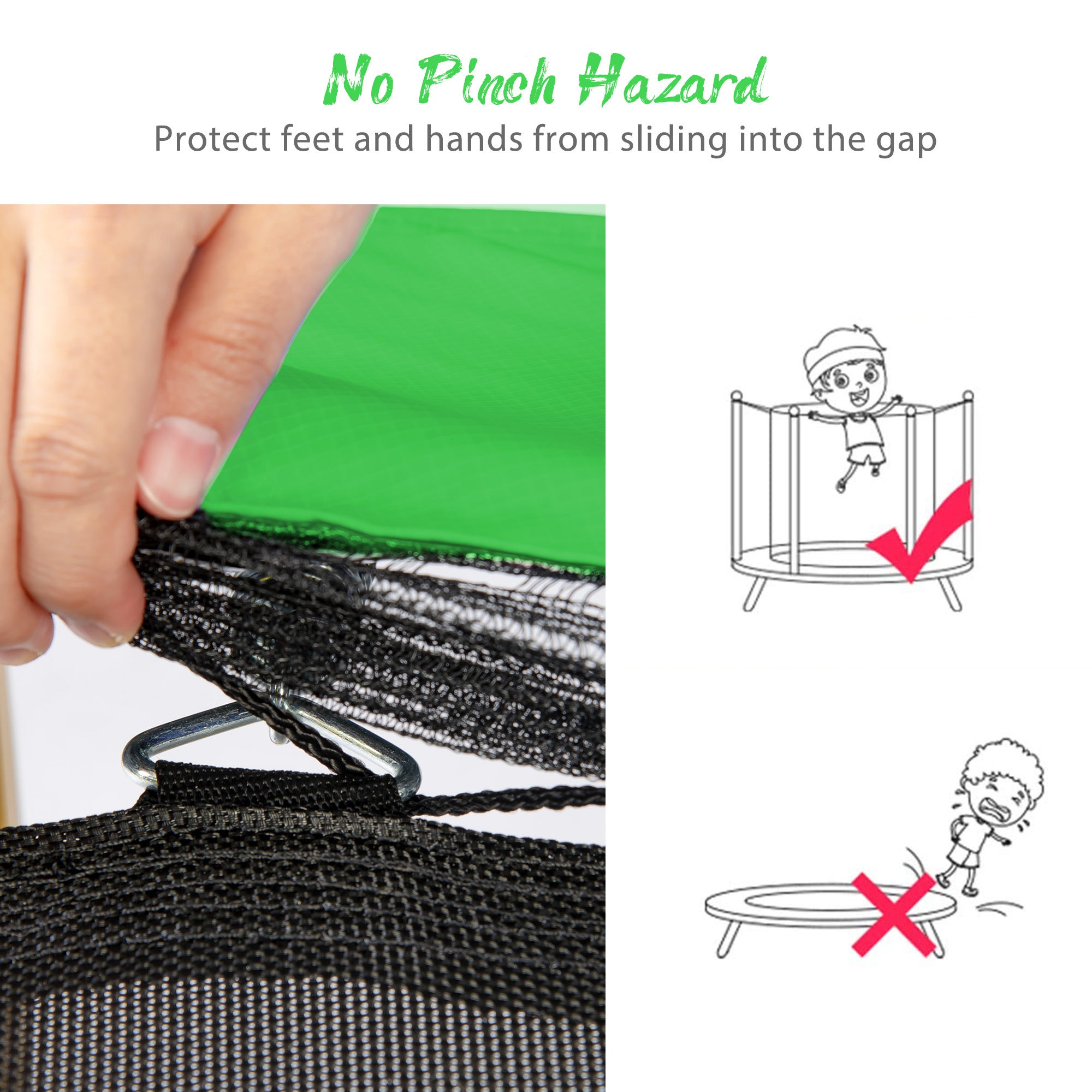 5.5FT Kids Trampoline with Basketball (Green)