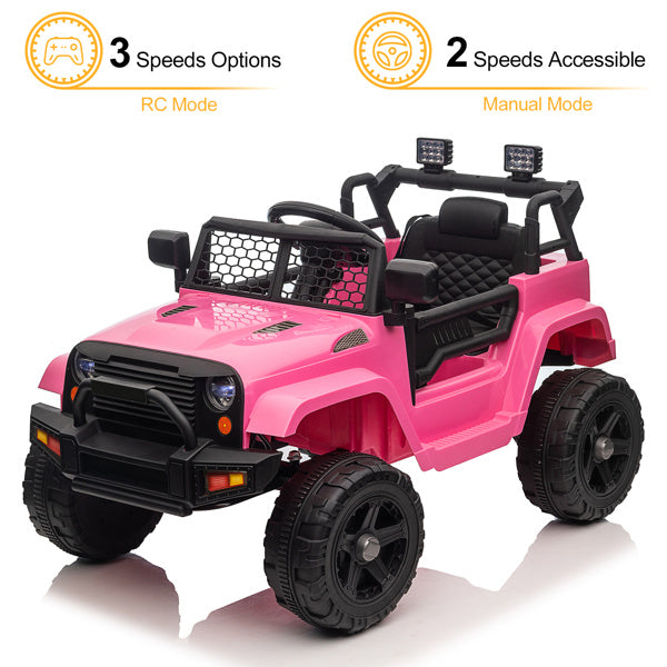Dual Drive 12V 4.5A.h with 2.4G Remote Control Jeep Pink