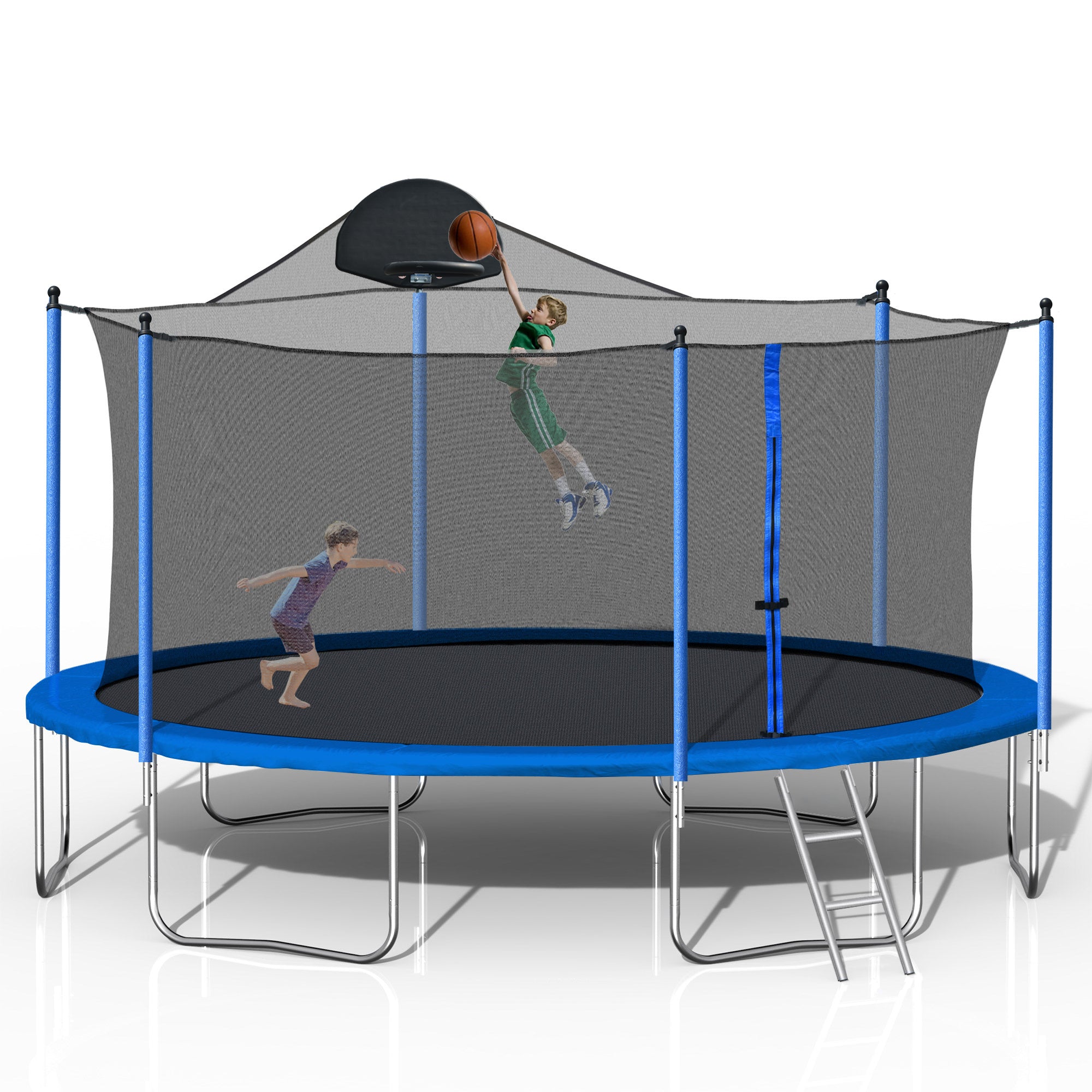 14FT Trampoline with Basketball Hoop