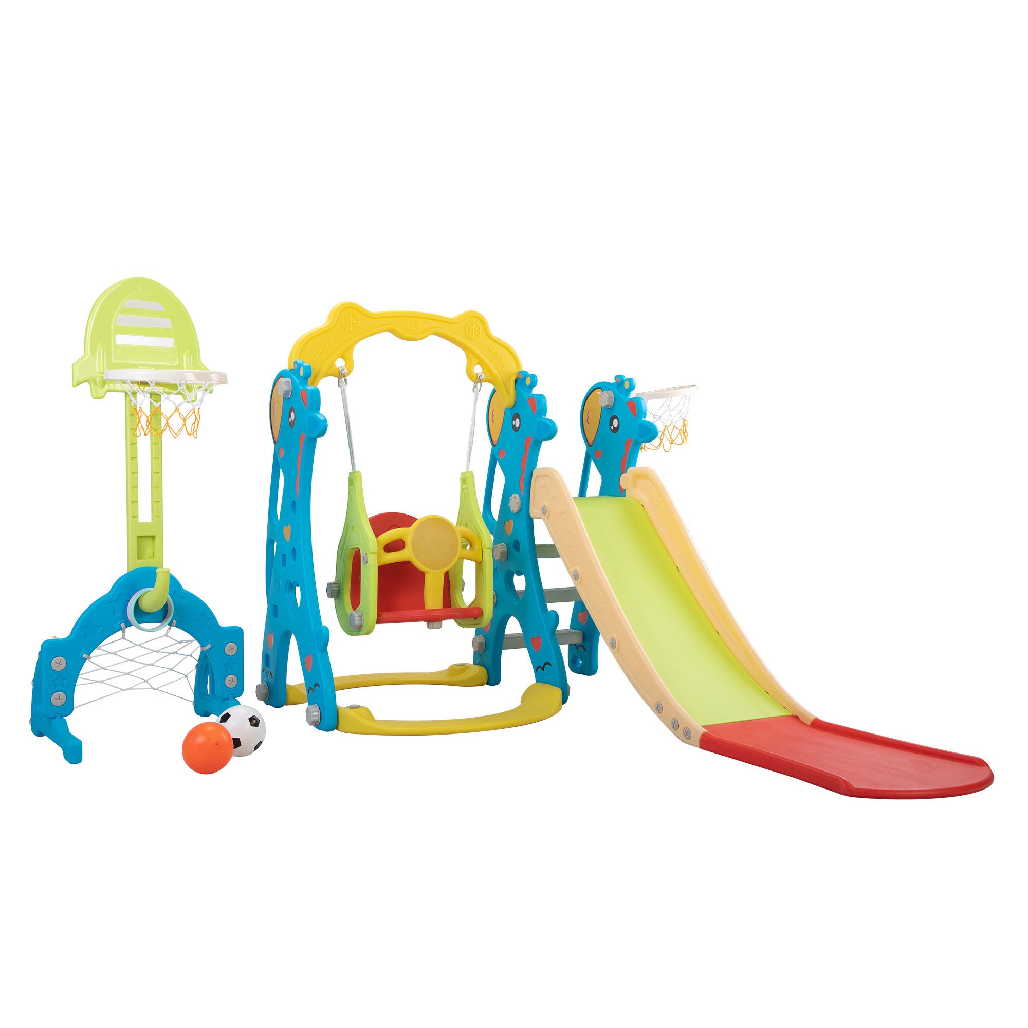 Extra-Long Slide and Swing Playset
