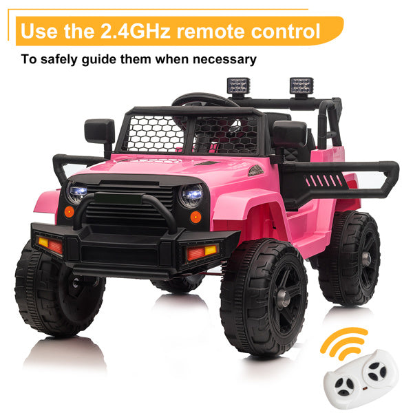 Dual Drive 12V 4.5A.h with 2.4G Remote Control Jeep Pink