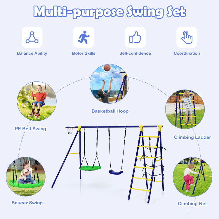 Outdoor Kids Swing Set - 5-in-1