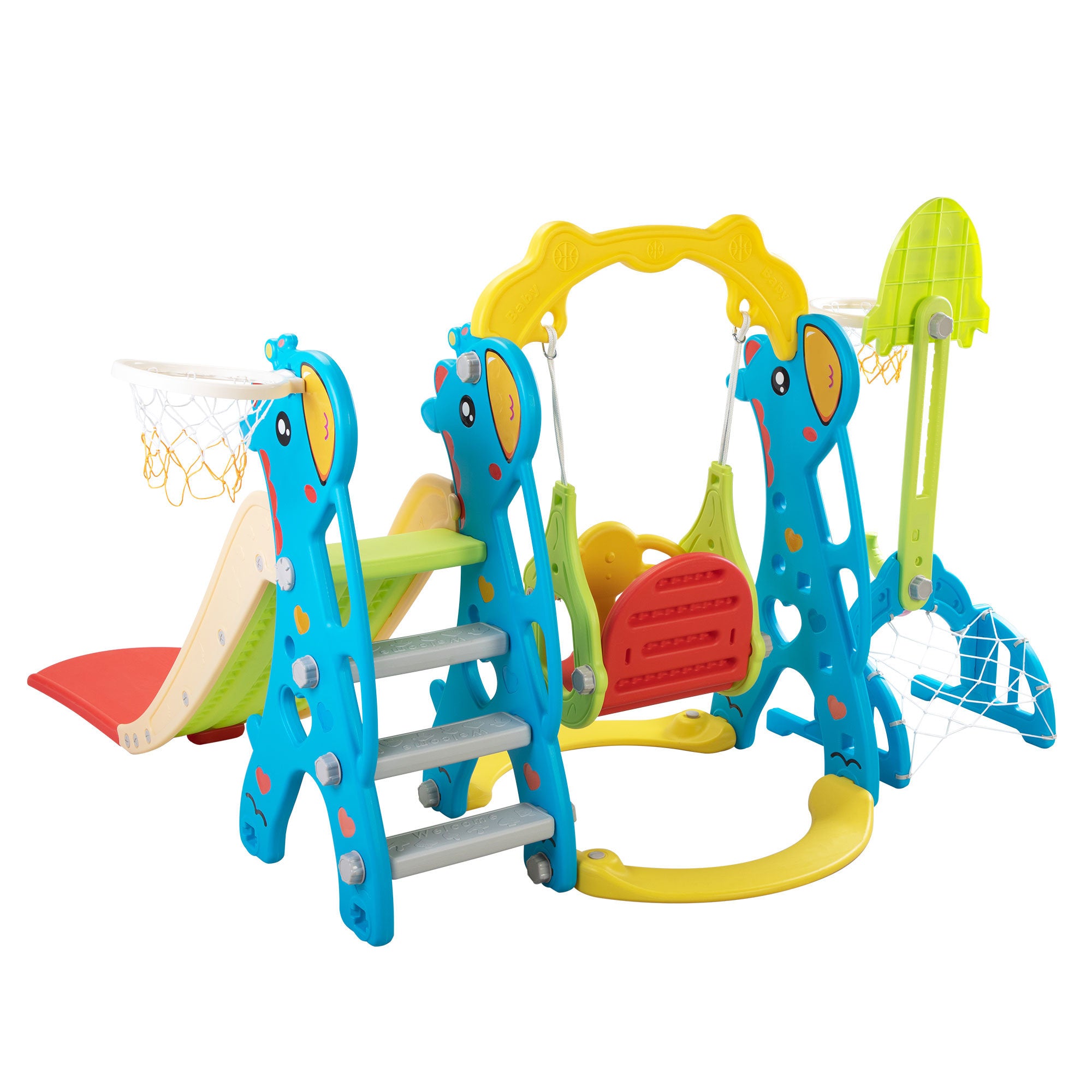 Extra-Long Slide and Swing Playset