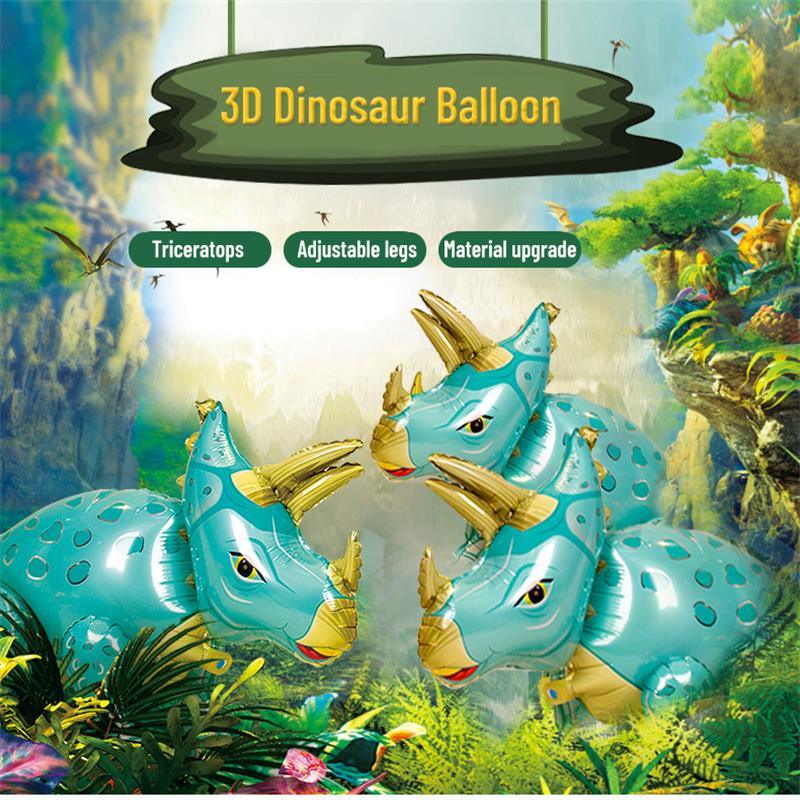 Blue Walking Dinosaur Foil Balloon