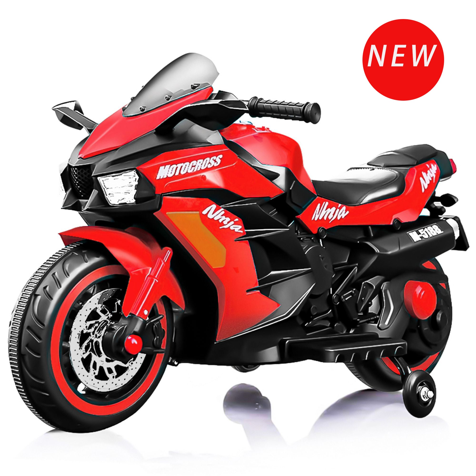 12V Kids Rechargeable Riding Electric Motorcycle - Red