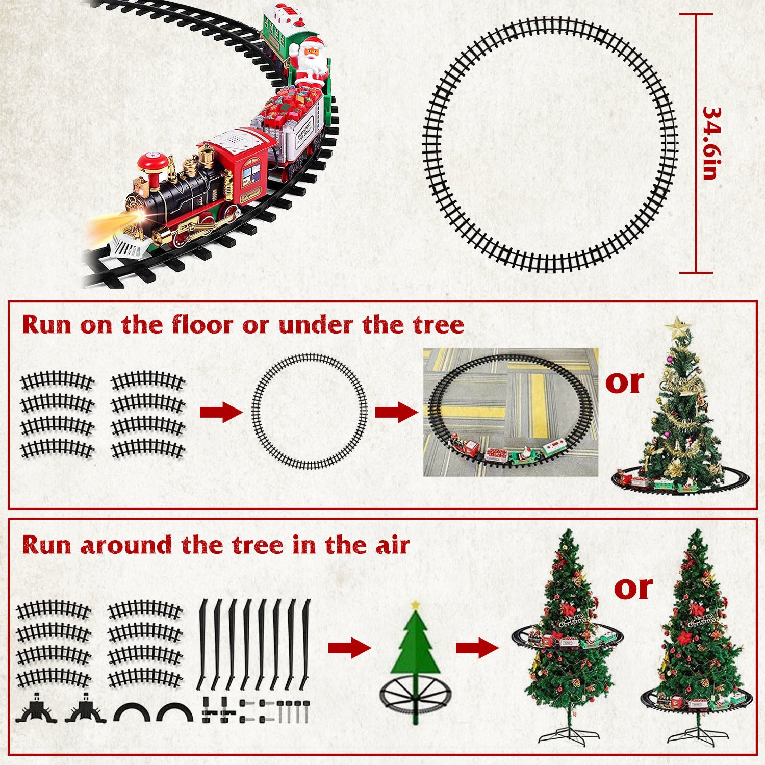 Xmas Steam Train Set for Kids