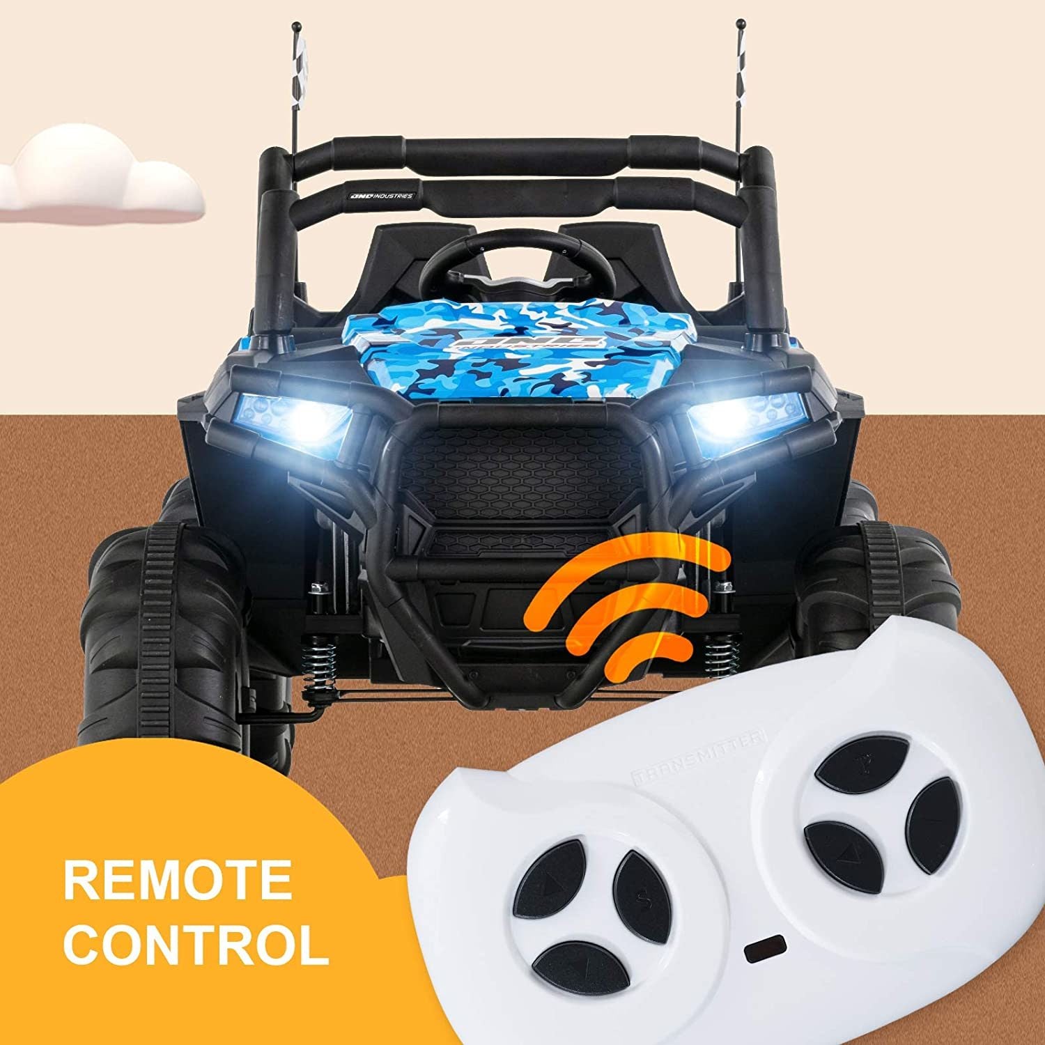 Uenjoy 12V Two-Seater Off-Road Electric Ride-On Truck (Blue)