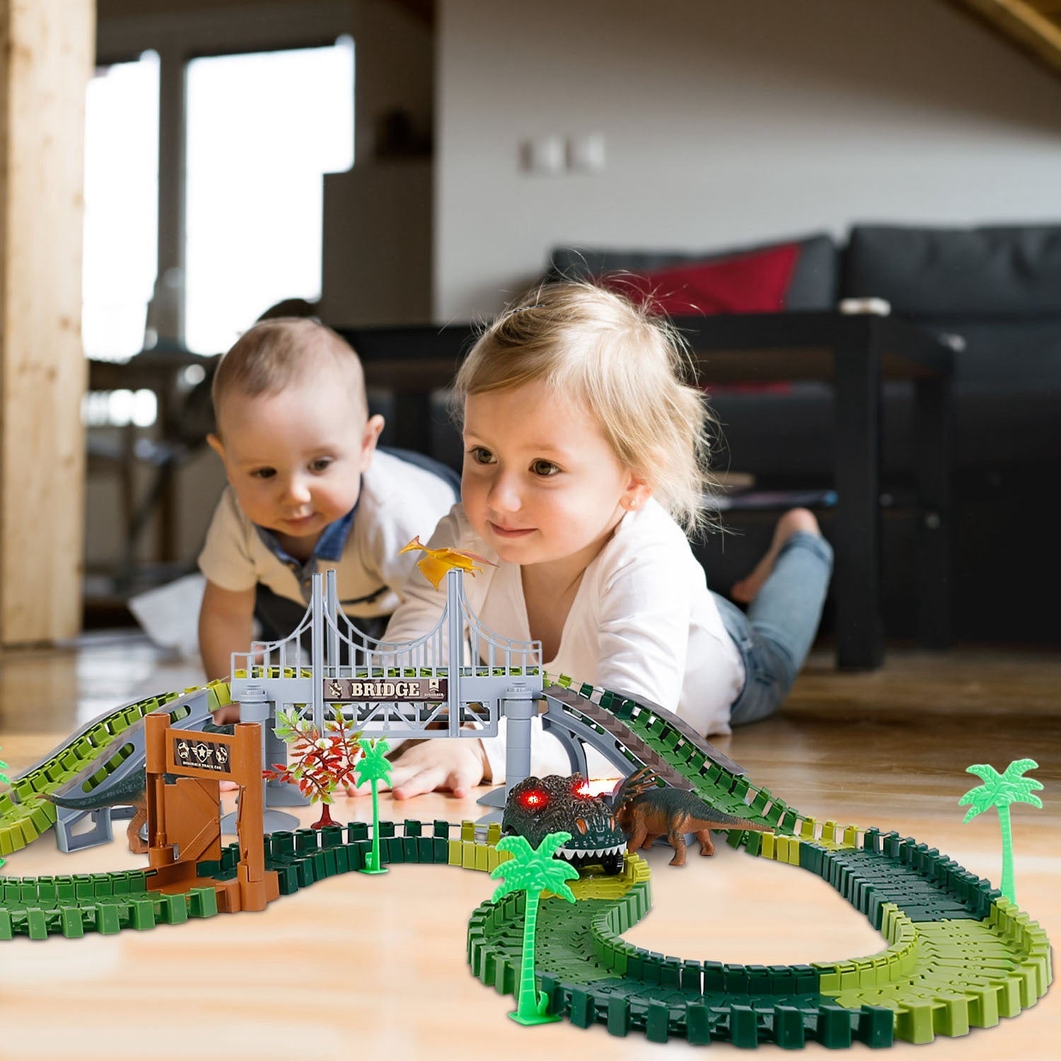 175-Piece Dinosaur Race Track