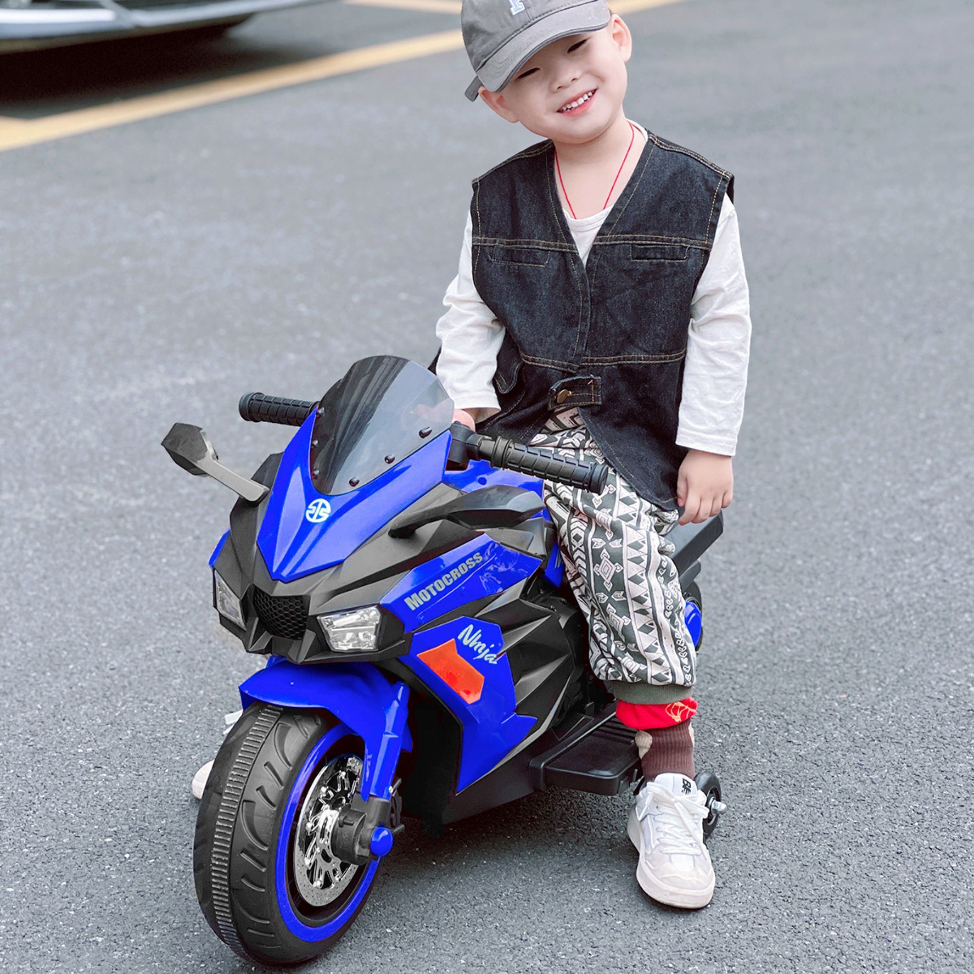 12V Kids Electric Motorcycle - Blue